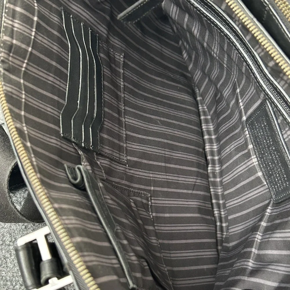 Tumi Dover Slim Leather Briefcase 68516D Black Laptop Bag Business Work